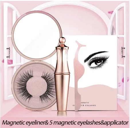 

2019 new Magnetic eyeliner with false eyelashes set Magnetic eyelashes magnetic false eyelashes 3D stereo false eyelashes