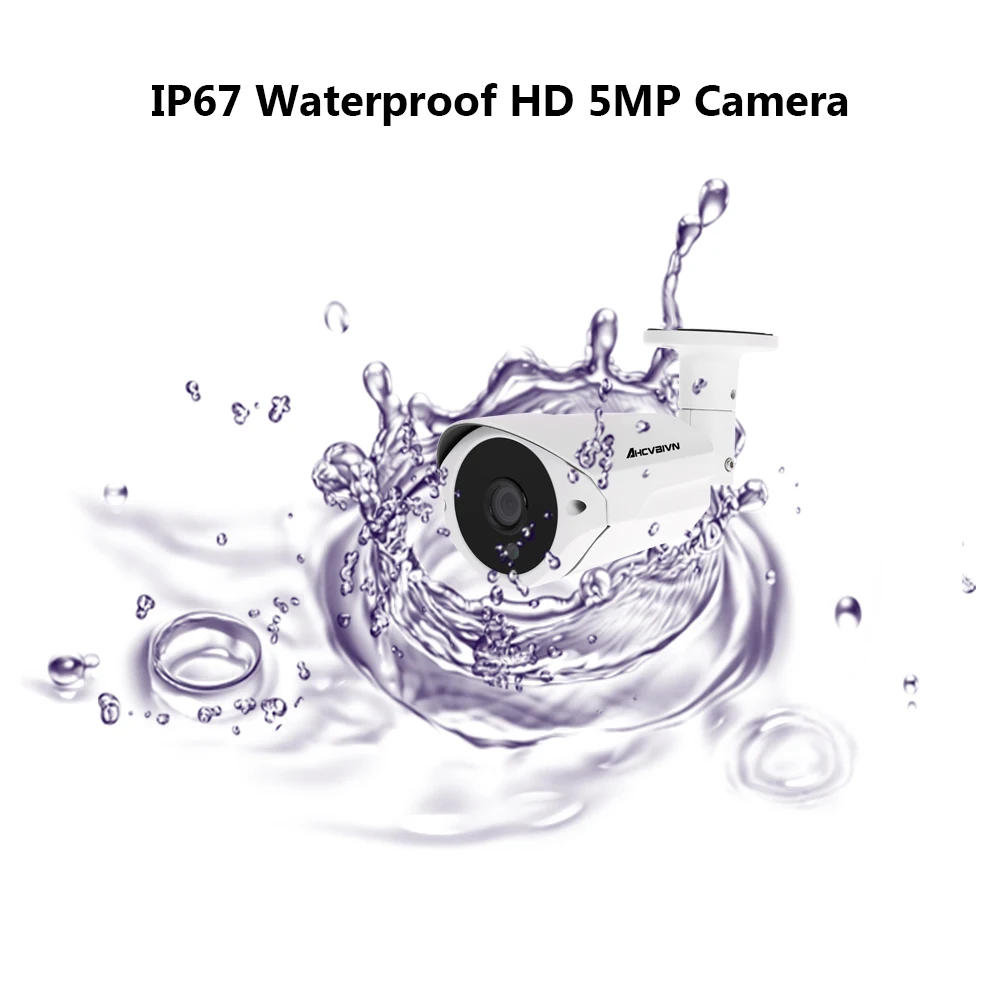  H.265 5MP CCTV System 8CH DVR kit 8pcs 5MP low illumination Camera Metal Waterproof Out/Indoor AHD  - 33007068946