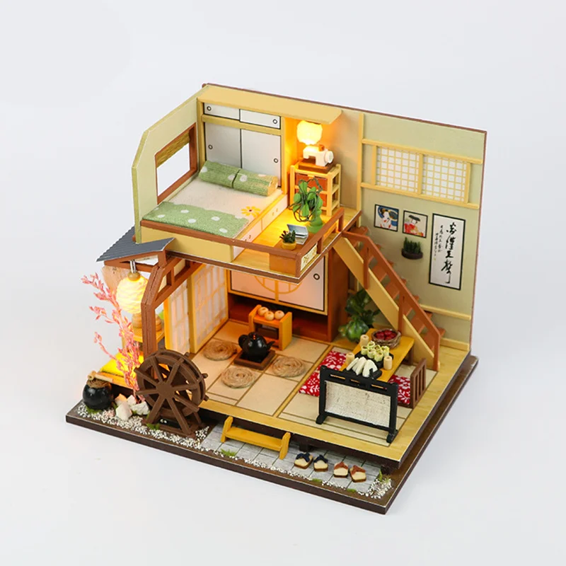 DIY Wooden Miniatures LED Doll House Japanese Tatami Christmas Kids Birthday Party Girl's Gift Toys Fine Furniture Set Pre-order (4)