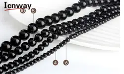 Натуральный круглый черный камень агат бусины для самостоятельного изготовления ювелирных изделий Jewellery2-18mm 15 дюйм(ов) оптовая продажа