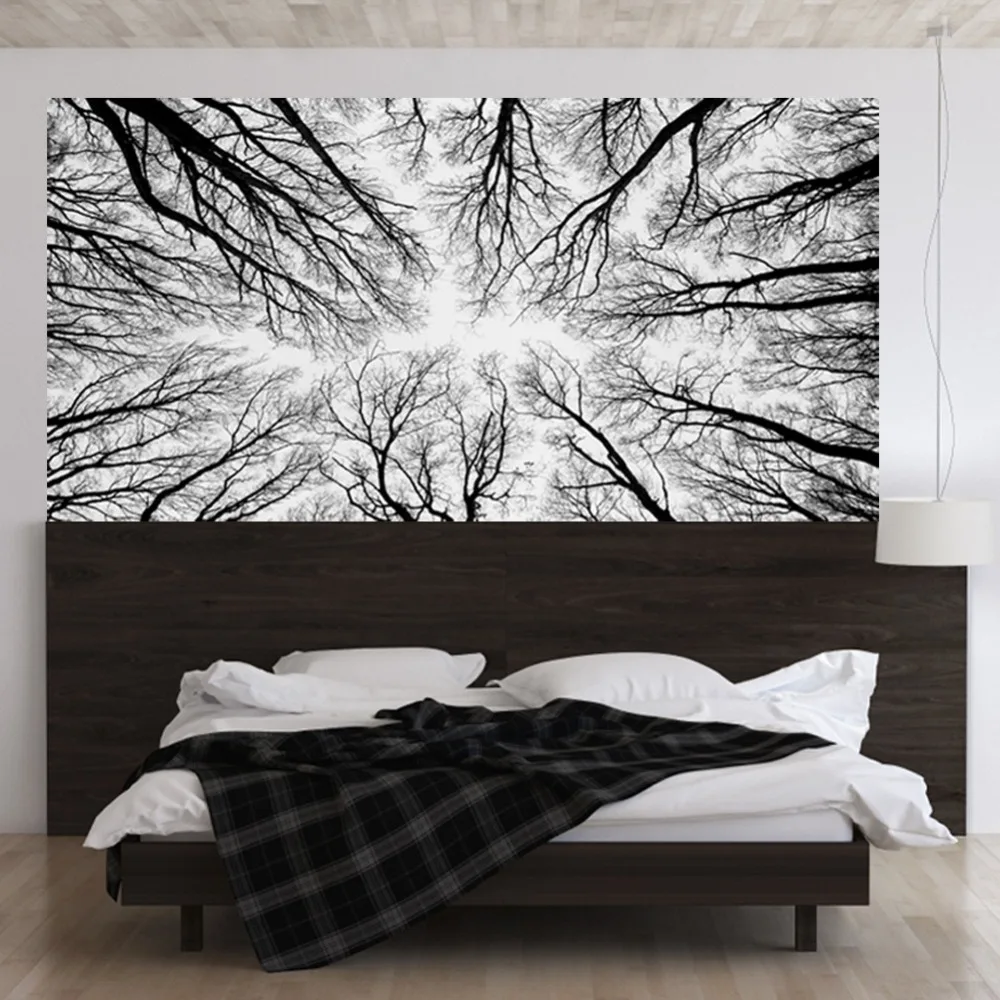 Черное дерево ветви 3D изголовье стены стикеры комната спальня настенные наклейки кровать прикроватные виниловые домашний декор