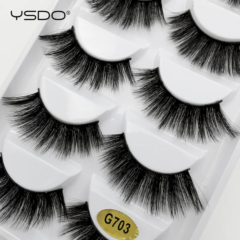 

ysdo 5 Paris 3D Mink EyeLashes Natural Long Hair False Lashes Dramatic Thick Fake EyeLashes Extension Faux Lashes Volume EyeLash