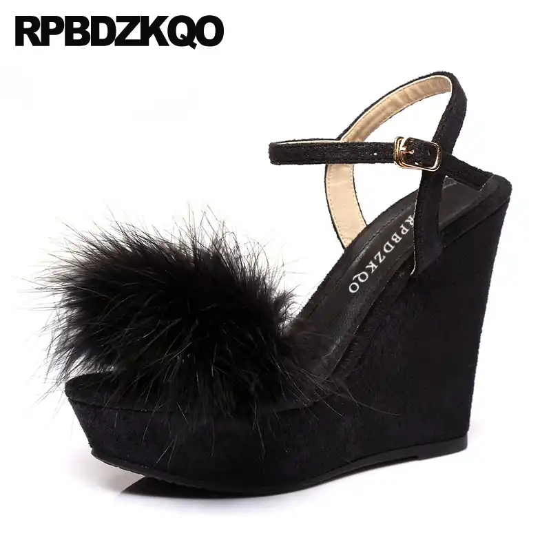 fluffy platform sandals