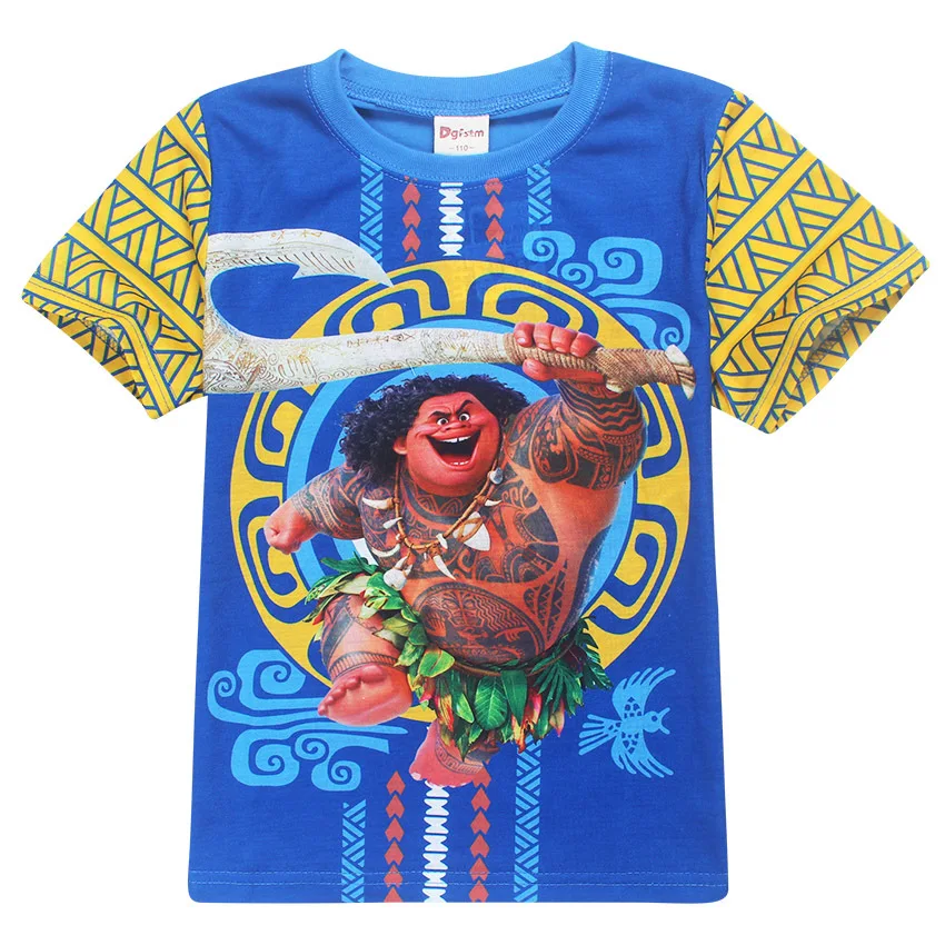

Summer Baby Cool T-shirts Moana Maui Kids Boys Clothes Casual Boys Blue T Shirts Children's Clothing Cartoon Kids Tops Tees DS19