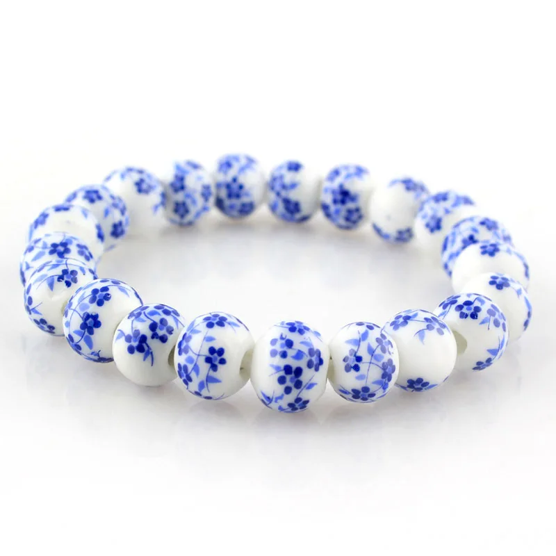 

Chinese characteristics gift Blue and white porcelain bracelets,Chinese style Beaded Accessories,Creative christmas gift