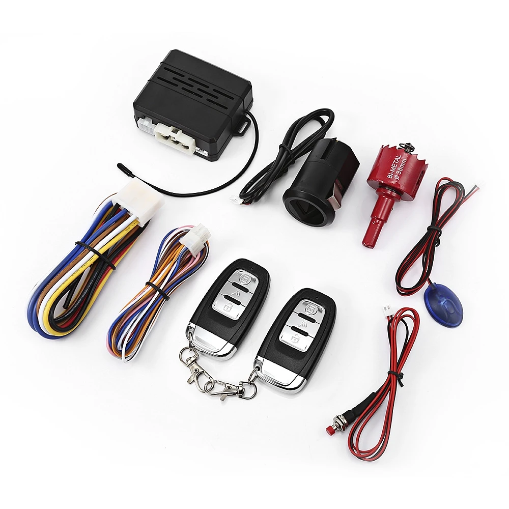 

X2 12V Car Fingerprint Identification Remote Control Start-up Anti-theft System Device One Way Burglar Alarm Smart Delay Horn