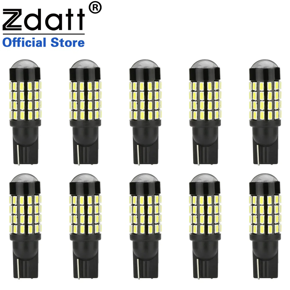 

Zdatt 10PCS T10 w5w Led Bulb 3030 3014 5630 SMD Lens Signal Lamp 194 168 Car Led Light 12V Car Styling 6000K Clearance Light