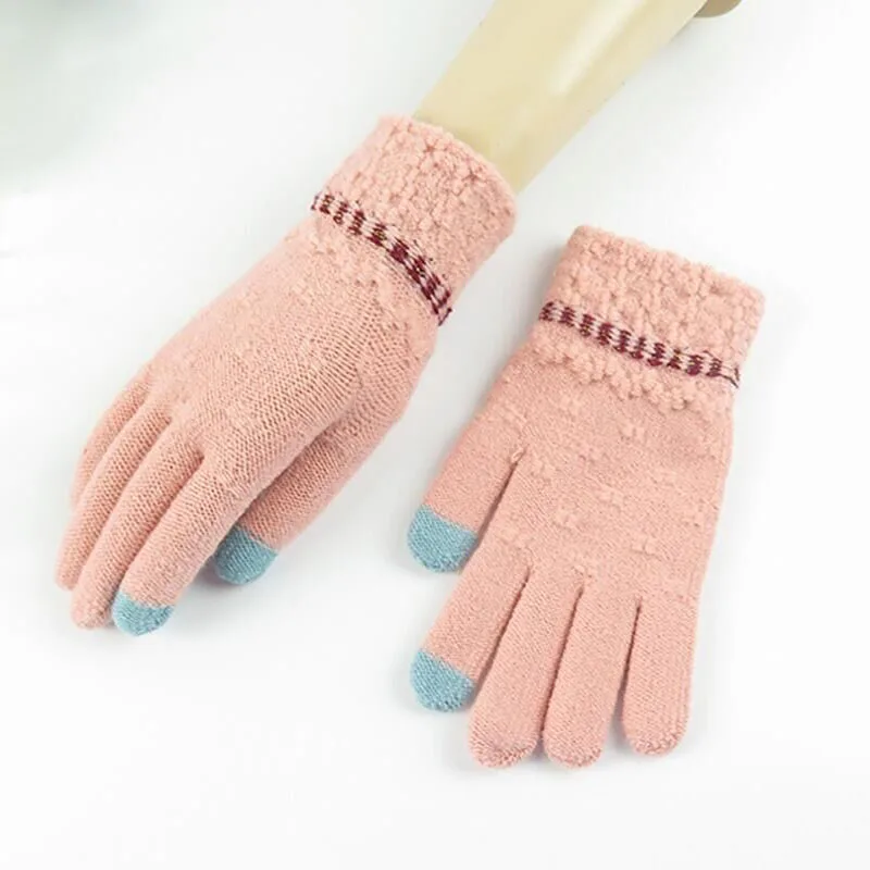 SUOGRY Трикотажные Хлопковые женские теплые смартфона с помощью перчатки зима дамы руки теплые перчатки Гантс мужские перчатки