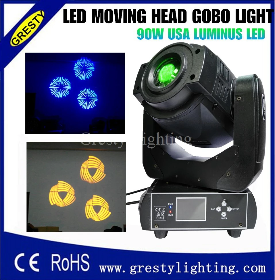 

American Dj Equipment 90W Led Moving Head Light Rotating / Static Gobo Wheel Interchangeable Pattern Luminus Power