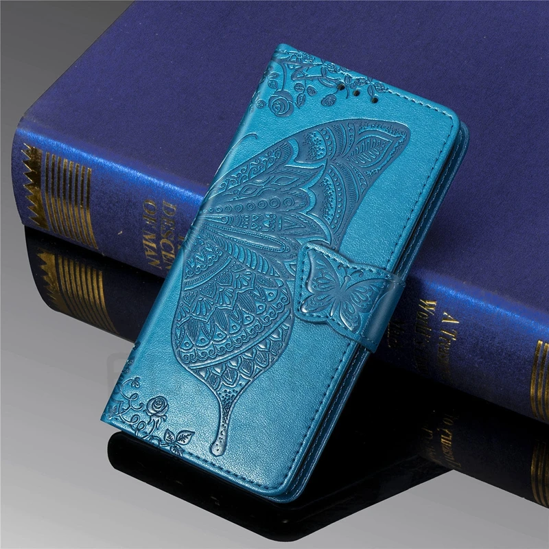 В форме бабочки бумажник чехол для LG Q60 G8 K50 K9 K11 K12 плюс K8 K10 класса люкс из искусственной кожи сумки для LG G7 один Q8 ThinQ Fundas Coque - Цвет: Синий