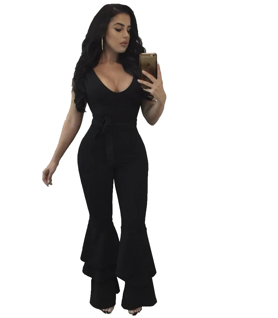 Mono Mujer Talla Grande Sin Mangas Solapado Frontal Volante Mono Mujer Talla Grande Sin Mangas Solapado Frontal Volante