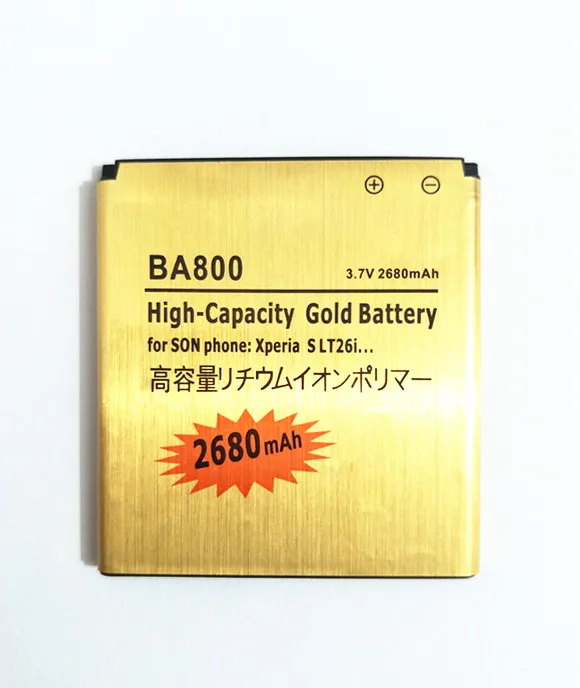 

AZK Gold 2680mAh BA800 BA 800 battery for Sony Ericsson Xperia S LT25i Xperia V LT26i AB-0400 BA800 LT25c LT26ii SO-02D Battery