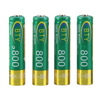 

100Pcs/Lot Real Capacity 800mAh AAA NiMH 1.2V BTY Rechargeable Batteries Battery Bateria Cell For Digital Cameras 2016 New