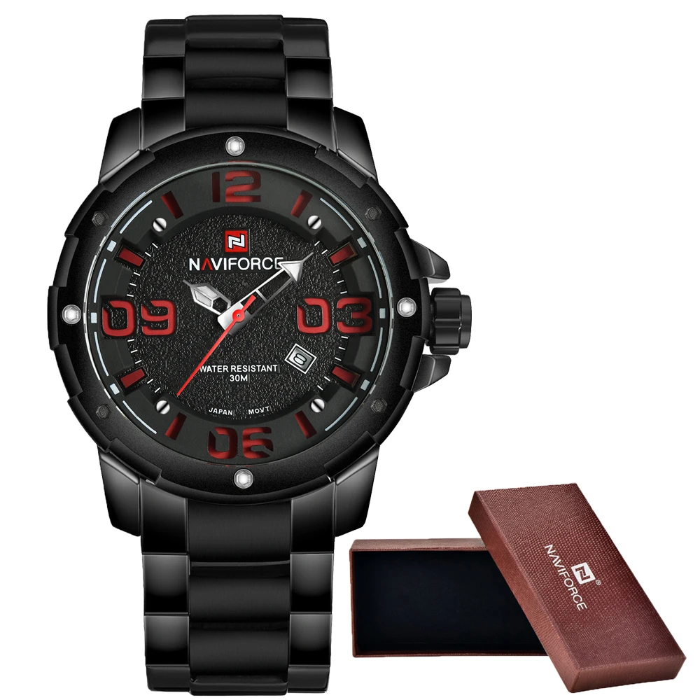 

NAVIFORCE Men's Luxury Brand Army Military Watches Men Full steel Quartz Watch Man Swim Sports Wristwatches relogio masculino