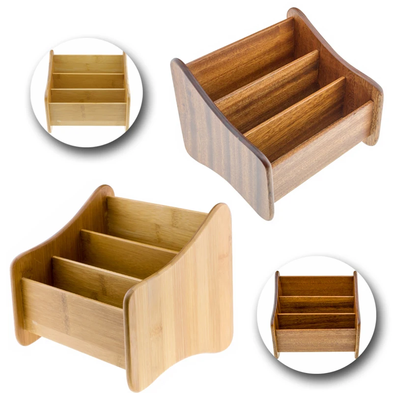 Universal Bamboo Wood Storage Desk Dock Stand for phone Tablet Stationery Organizer Case DIY for iPhone