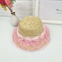 Защита от Солнца шапки летние модные повседневное сладкий розовый Соломенная шляпка открытый пляж дамы шляпа большой кепки s беспла