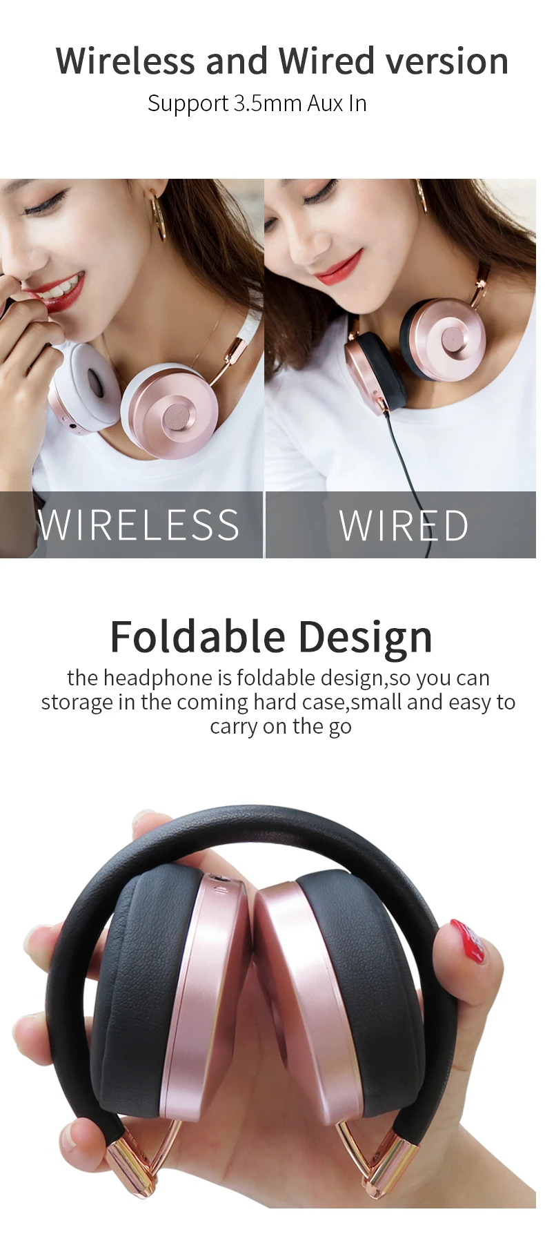 Liboer повязка на голову наушники высокого качества для музыки беспроводные наушники Bluetooth с микрофоном модные наушники гарнитура для девочек