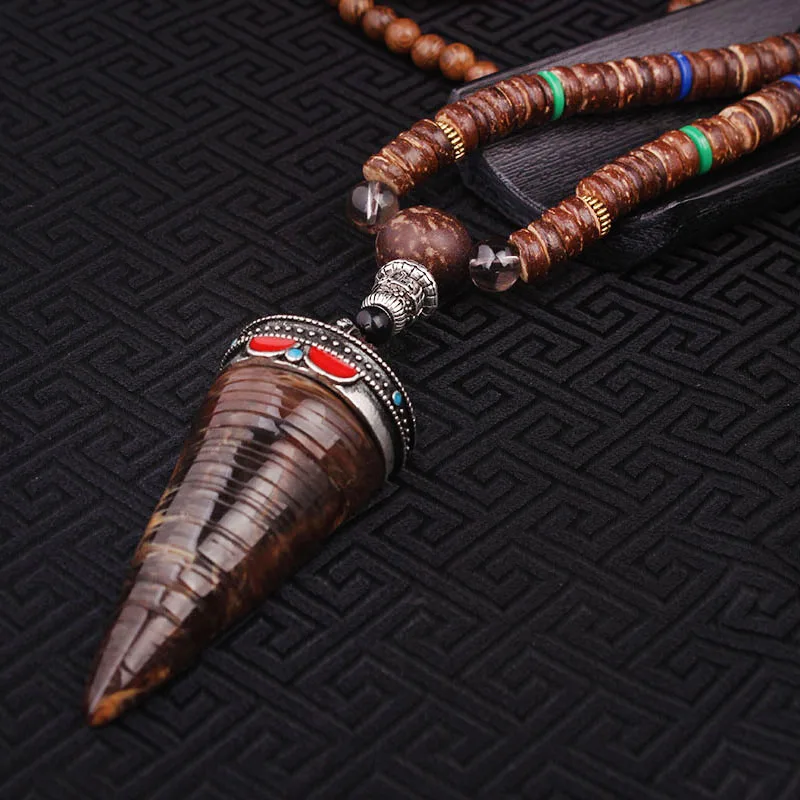 Модное ожерелье evade peace ox horn standard pyrometrict cone этническое длинное винтажное из