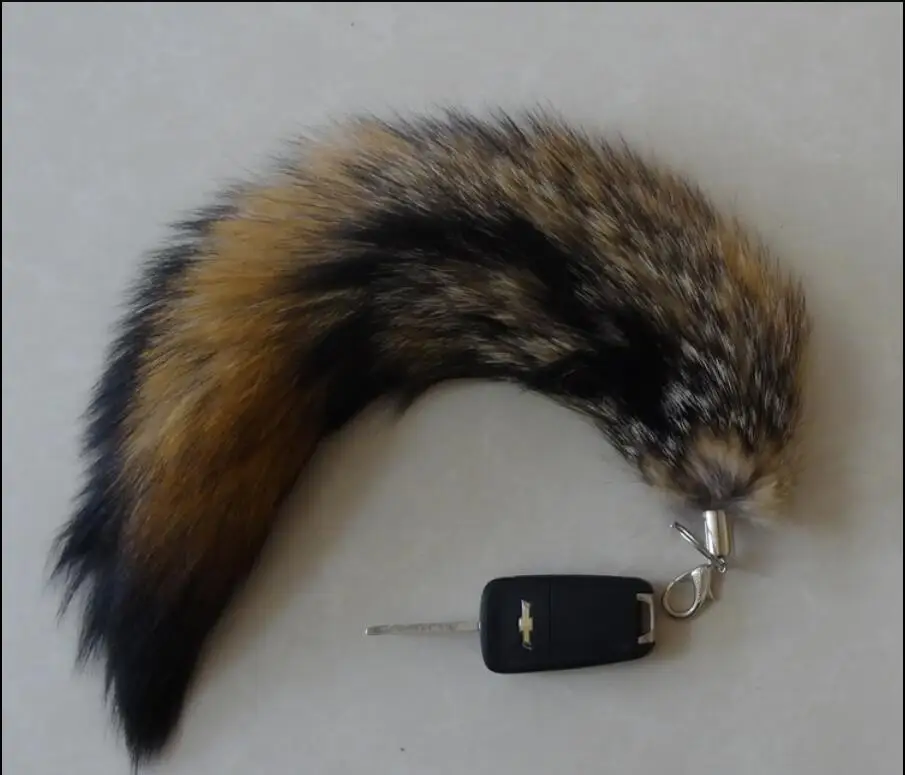 

Women's Bag Charm Tail keychain Long Fox Fur Tail Handbag Trinket Pendant Accessories Furry Charm for Bags Key Chains