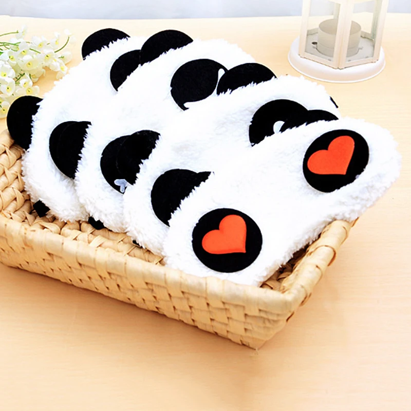 

1pcs Lovely White Panda Face Sleep Masks Eyeshade Shading Cotton Sleep Party Mask Blindfold Nap Cover Party Accessorise 18*10cm