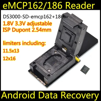 

eMCP reader test socket with SD interface BGA162/186 with 5 size limiters, pitch 0.5mm programmer adapter for data recovery