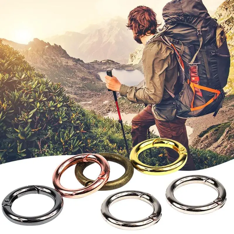 

1/6/10 pcs Zinc Alloy Spring O-Ring Buckles Clips Climbing Carabiner Random Color Climbing Accessories for Outdoor Activities