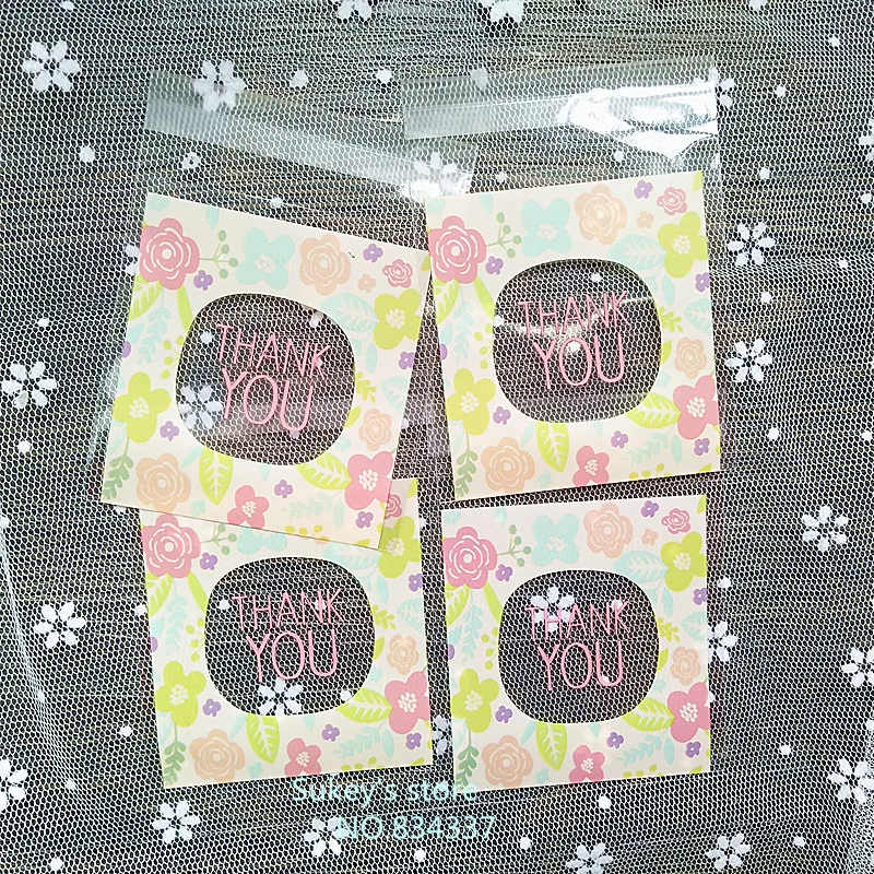 Пакеты для печенья с цветочным узором Thank you 7 х7 см 100 шт./лот|bag wedding|bag wedding candybag pattern