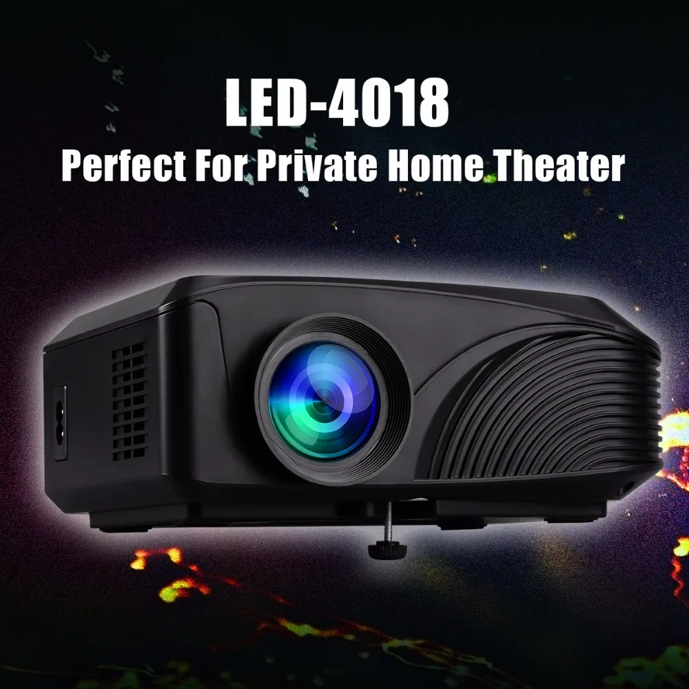 Excelvan LED4018 Портативный 1200 люмен 800*480 макс 1080P 130 дюймов красно-синий 3D с HDMI USB VGA AV TF интерфейс домашний кинотеатр