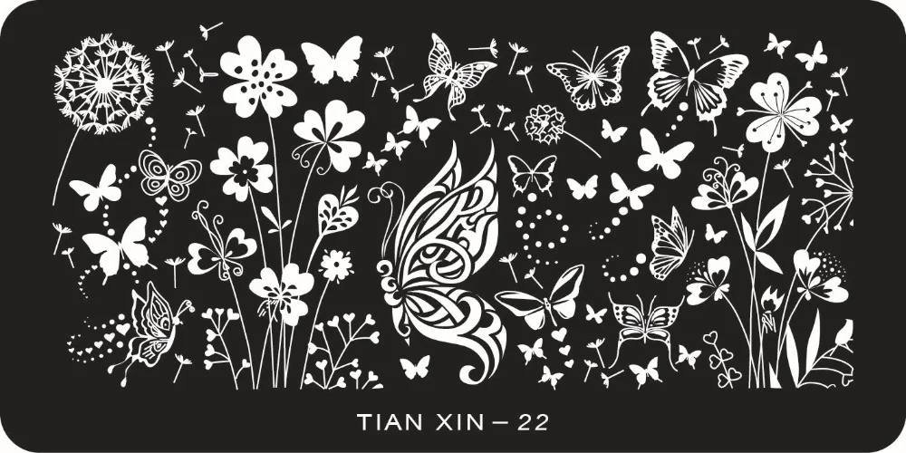 

120*60MM 1PC Butterfly Nail Image Stamps Plate Stamping Manicure Nail Art Decor,TIANXIN01-024
