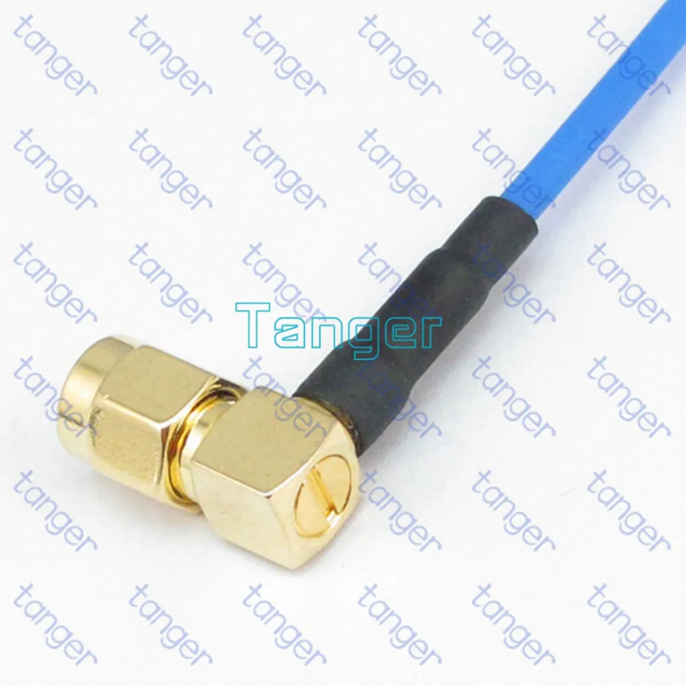 RP SMA Женский к мужской правый угол RF разъем с RG405 RG086 коаксиальный Джемпер синий