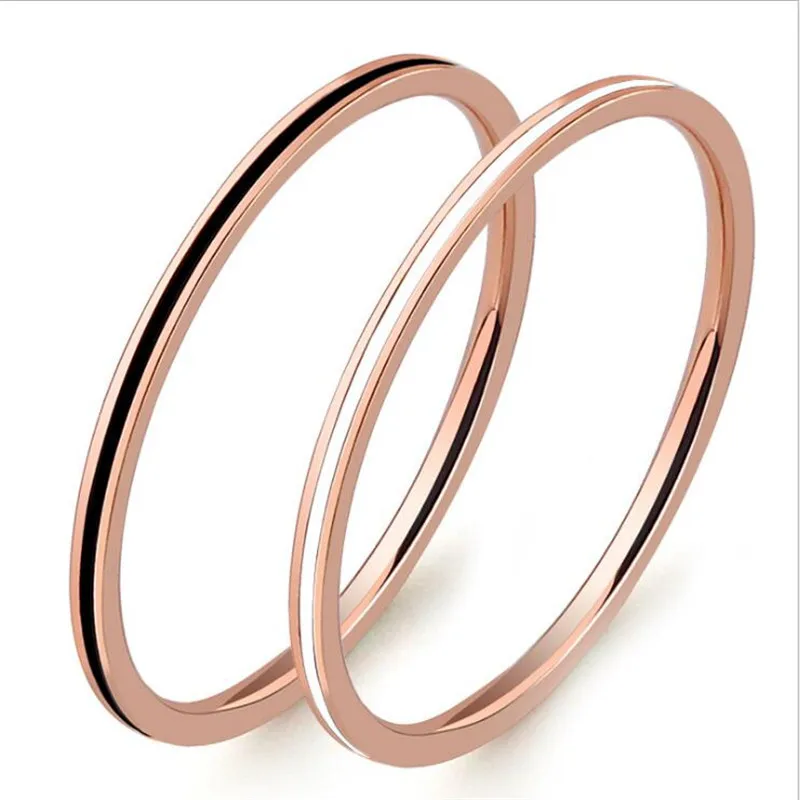 Shi26 316 L Stainless Steel Women Men Rings 1.2mm Slim Rose Gold-color Vacuum Plating Oil No Easy Fade Allergy Free 2mm | Украшения и