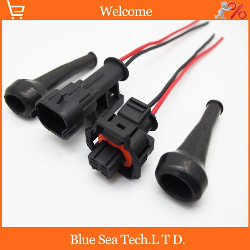 

2 Pin male& female Oil/Fuel spray nozzle plug with cable/sheath,diesel common rail/crankshaft sensor plug for BOSCH car