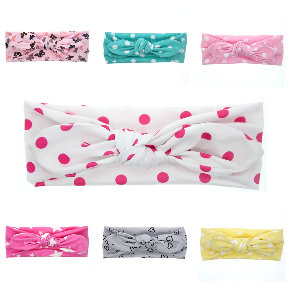 Fashion Cute Kids Cotton Bandana Headband Soft Stretch Turban Bowknot