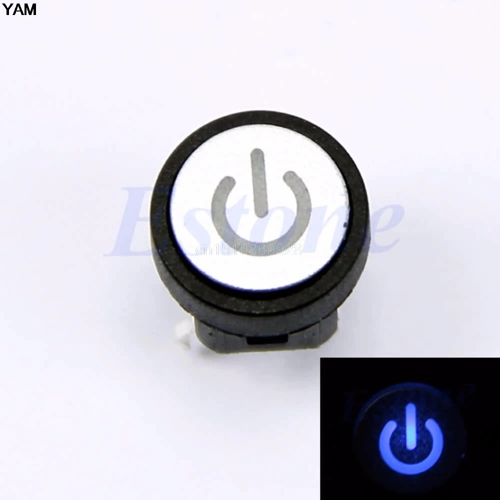 

1PC Blue Led Light Power Symbol Push Button Momentary Latching Computer Case Switch