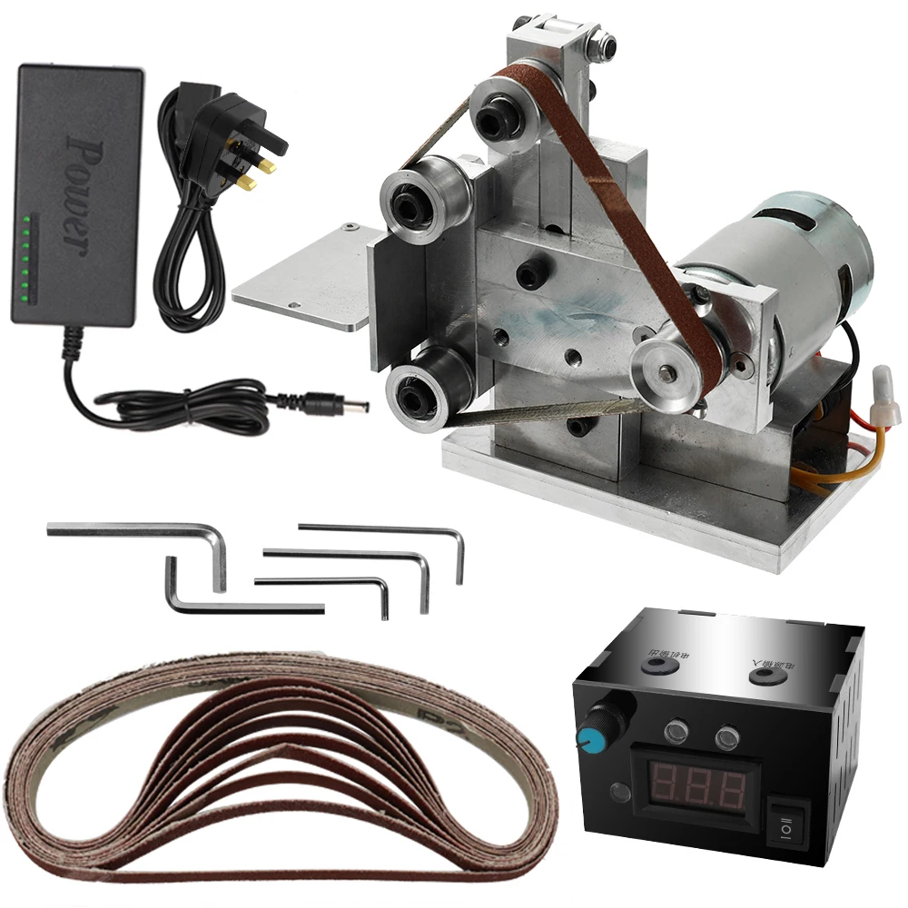 Мини-Электрический ленточный шлифовальный станок многофункциональный измельчитель Diy шлифовальная полировальная машинка для резки кромок точилка ленточная шлифовальная машина