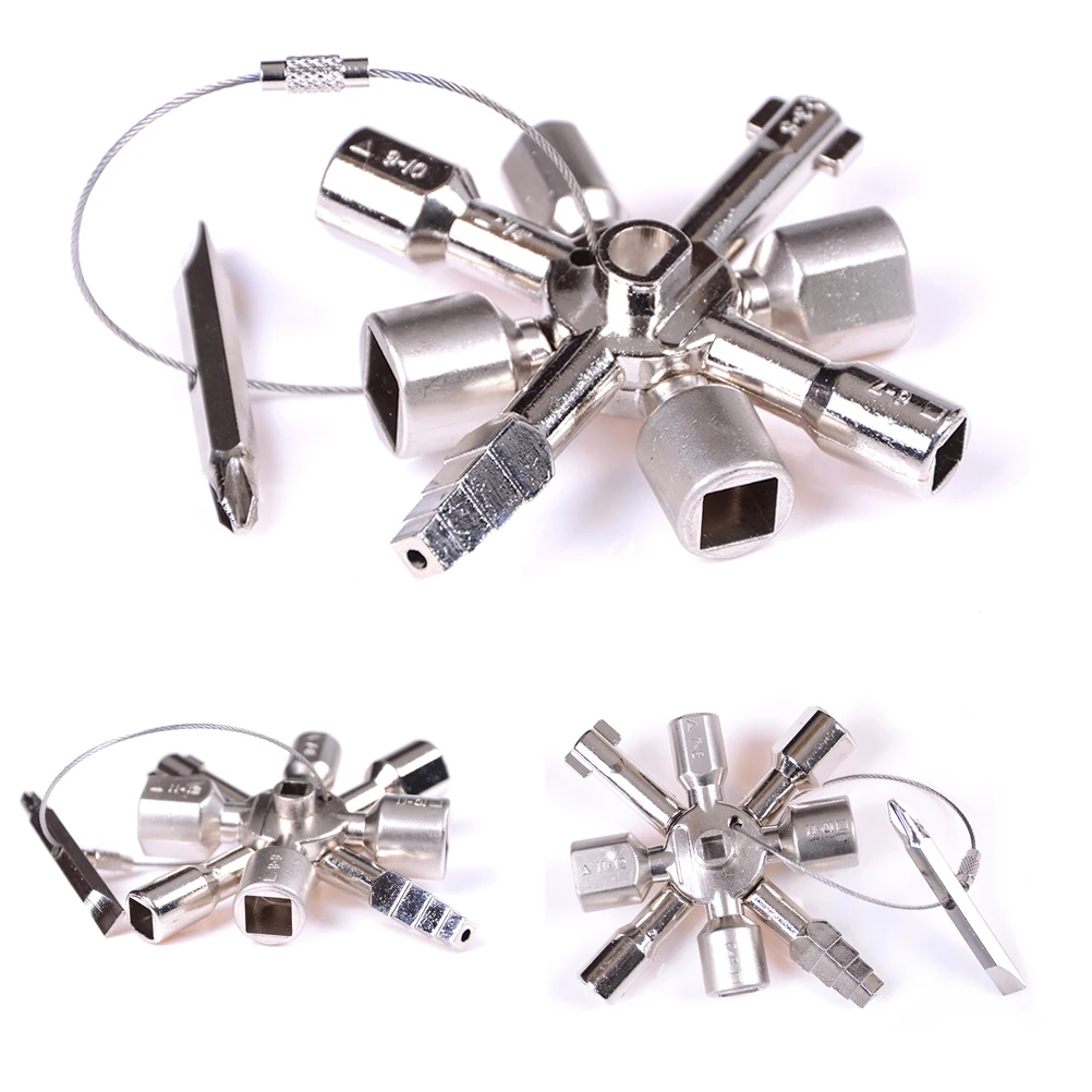 10 In 1 Universal Cross Key Plumber Key Triangle For Gas Electric Meter