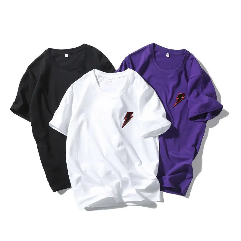 

2019 Modis T Shirt Men Cotton O Neck Short Sleeve Solid Lightning Print Clothing Harajuku Funny T Shirts Camiseta Masculine
