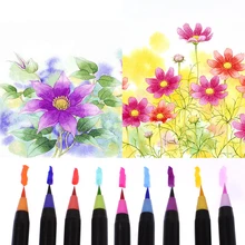 Touchnew мягкая ручка 24/36/48/60 Цвет Премиум рисования акварельные Маркеры Набор для рисования манга товары для рукоделия с кистью подарок