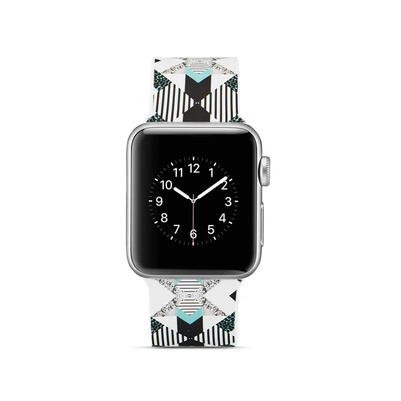 Силиконовый ремешок для часов Apple Watch 38 мм 44 мм чехол, VIOTOO разноцветный узор силиконовый резиновый ремешок для часов Apple Watch
