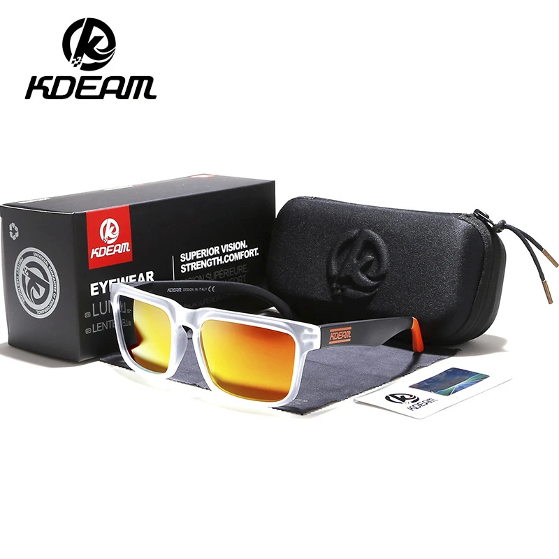 

KDEAM Brand Design Polarized Sunglasses Men Driver Shades Male Vintage Sun Glasses For Men Spuare Mirror UV400 Oculos With Box