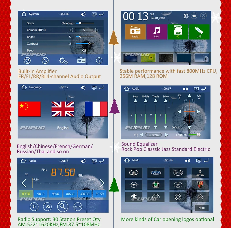 Top IPod Car DVD Player FM Autoradio AMP Auto Logo Electronics Touchscreen Music 7" GPS Stereo Audio Radio SD MP5 MP4 3