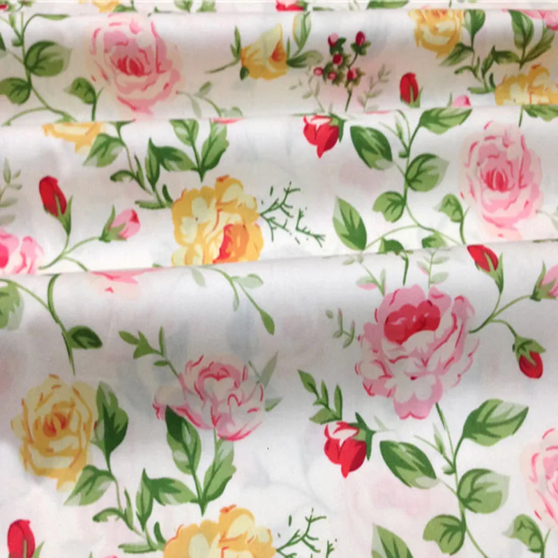 100x160cm Pretty All Over Coloeful Flowers Printed Cotton Fabric Floral