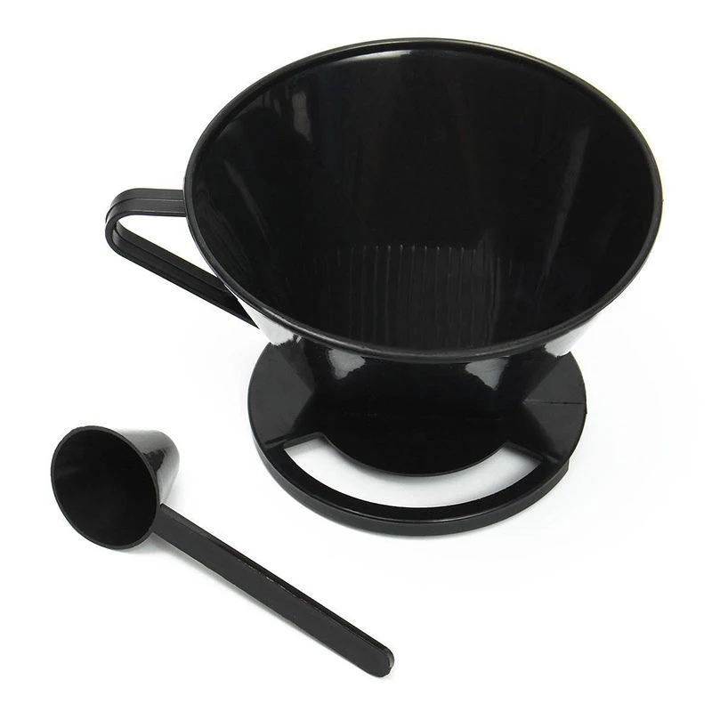 JX-LCLYL NEW Plastic Cone Coffee Filter Maker Cafetiere Cup Dripper Tool+ Measuring Spoon