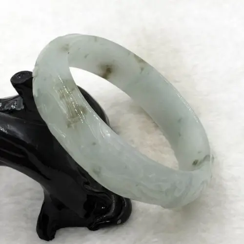 

2861 China Hand-carved Green Emerald Green Jadeite Jade Bracelet Bangle