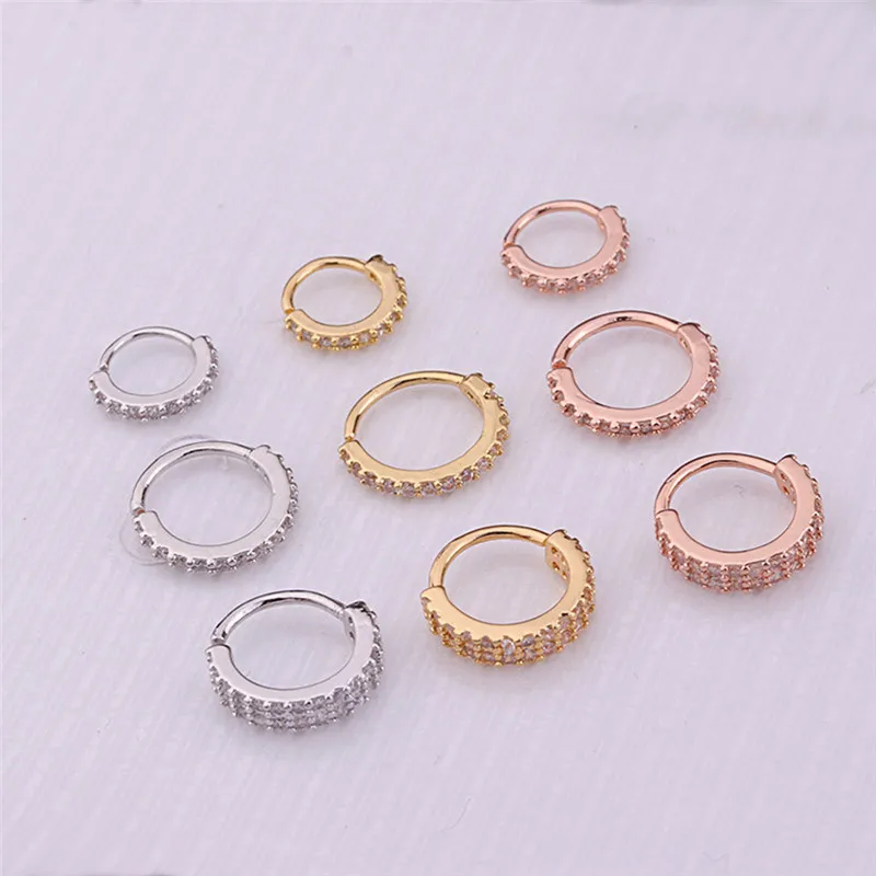 

Fashion Round Zircon Bendable Ring Hoop Nose Ring Surgical Rhinestone Crystal Ear Trague Cartilage Earring Piercing Body Clip Z4