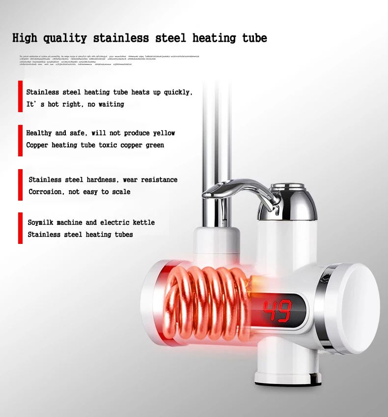 Electric Kitchen Water Heater Tap Instant Hot Water Faucet Heater Cold Heating Faucet Tankless Instantaneous Water Heater (6)