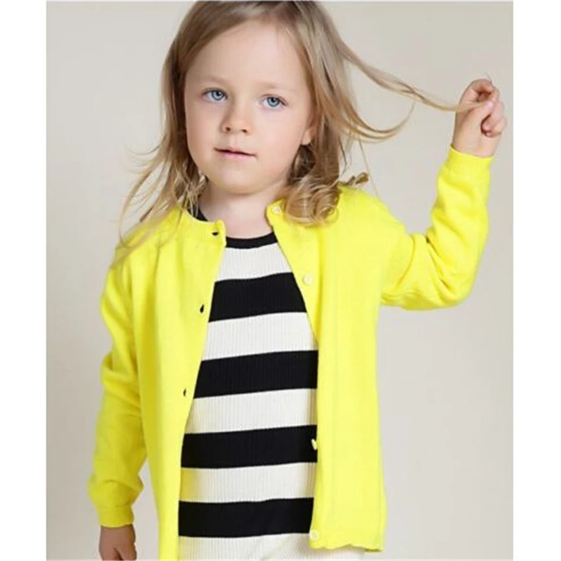 Spring Autumn Jackets Baby Girl Candy colored Cardigan Sweaters Kid