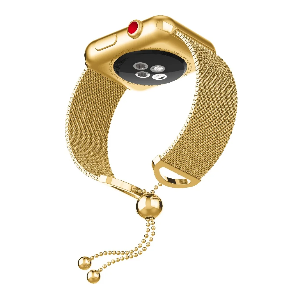 Миланский ремешок для Apple Watch 38 мм 42 мм браслет из нержавеющей стали с украшение с кисточкой для iWatch серии 5/4/3/2/1