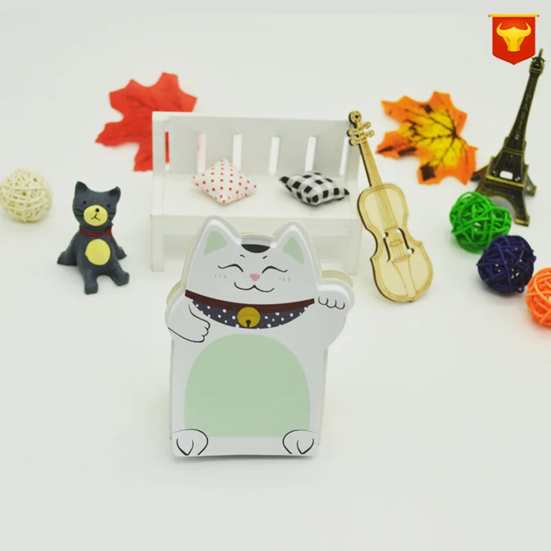 С изображением из мультфильма Lucky Cat Набор стикеров для заметок милые понятны самоклеящиеся записная книжка Тетрадь Post школьные принадлежности Эсколар - Цвет: hong