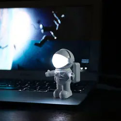 Астронавт светодио дный светодиодный USB свет космонавта Гибкая Настольная лампа клип книга чтение свет настольная лампа для тетрадь ПК